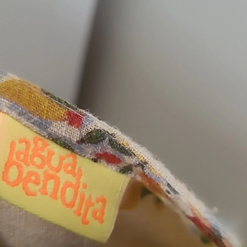 Agua Bendita Menta Sunbaze by Antropologie Floral Beige Mini Dress Pleated - Picture 10 of 10